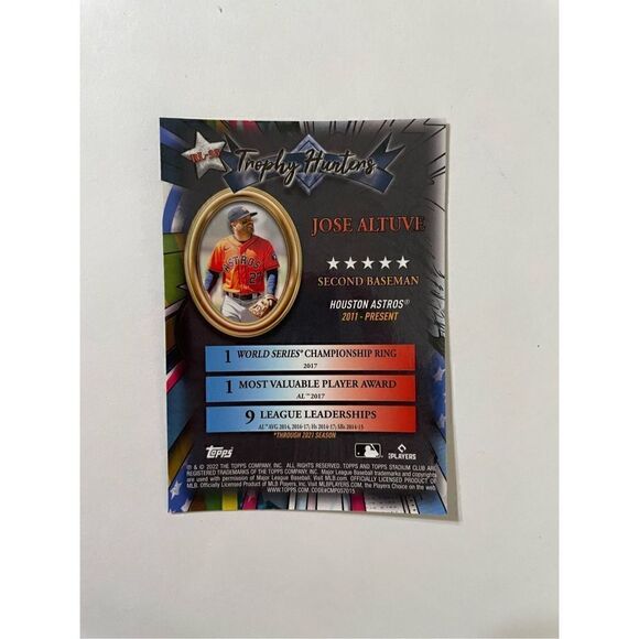 Jose Altuve trophy hunters 2022 topp stadium club chrome #RL-33 mint condition - Picture 3 of 3